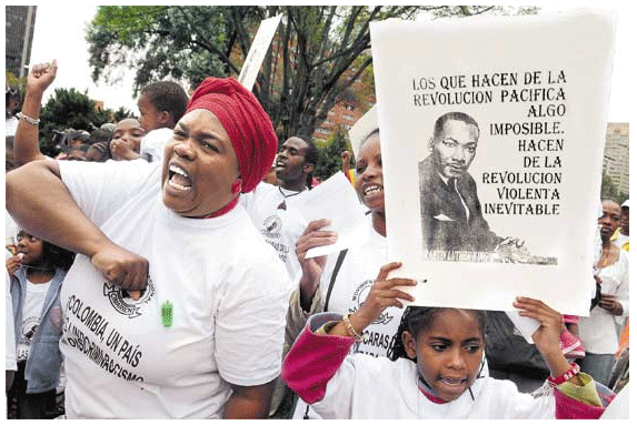 Un sector de la  población afrocolombiana marchó para decirles ‘no’ a la pobreza, la violencia y la discriminación.