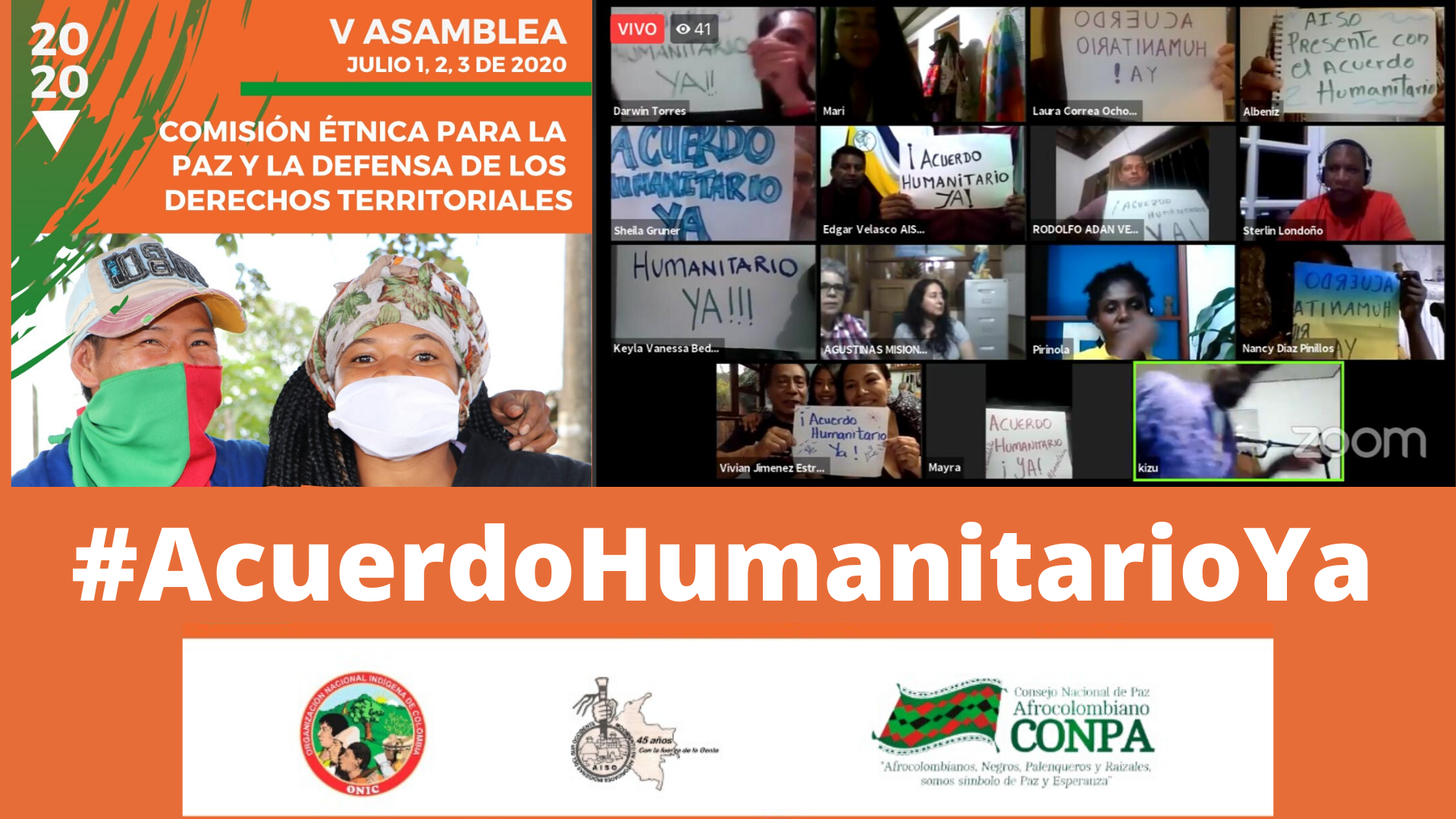 Con propuesta de Acuerdo Humanitario Ya! Cierra V Asamblea de Comisión Étnica para la Paz.