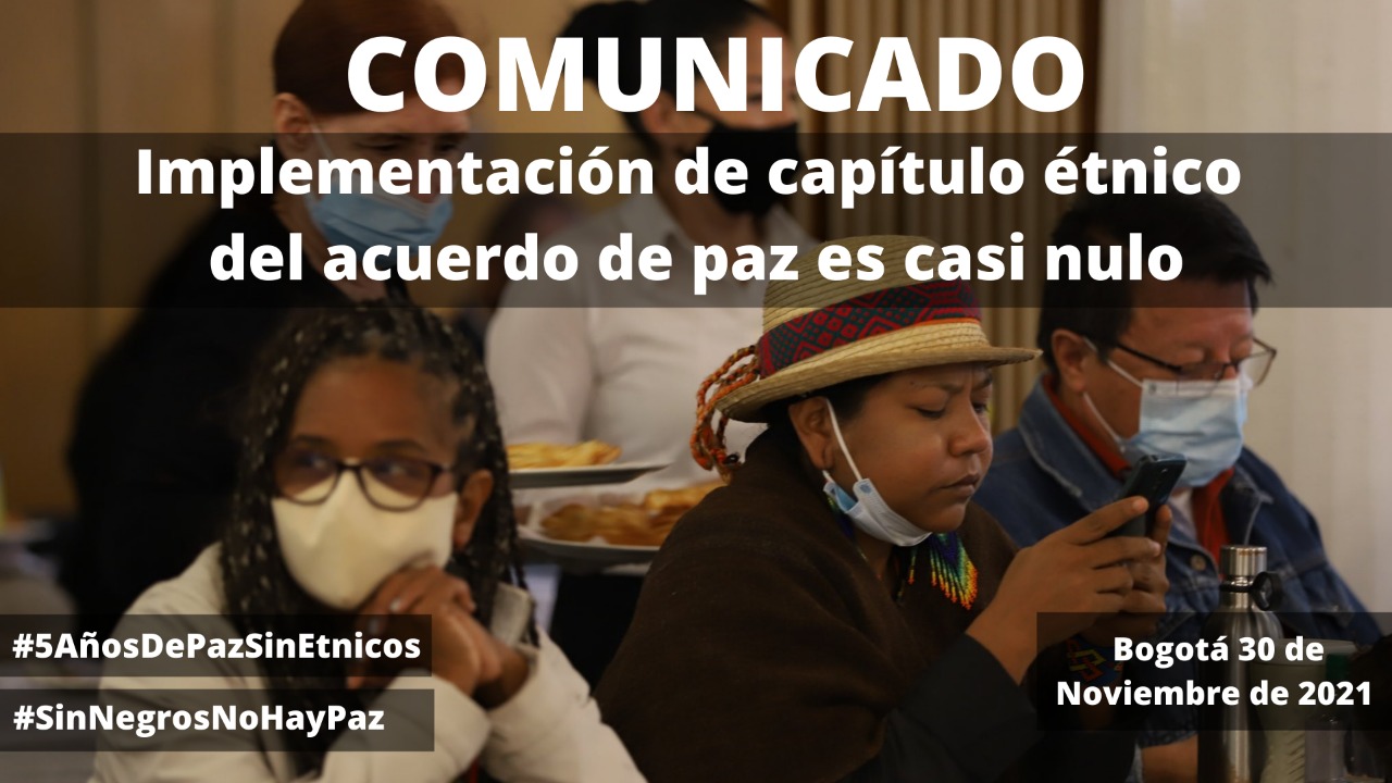 Implementación de capítulo étnico del acuerdo de paz es casi nulo